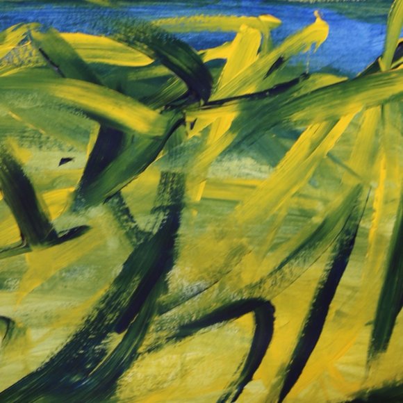 ACRYLIC ABSTRACT PAINTING OF VIBRANT COLORS - Picture 1 of 3